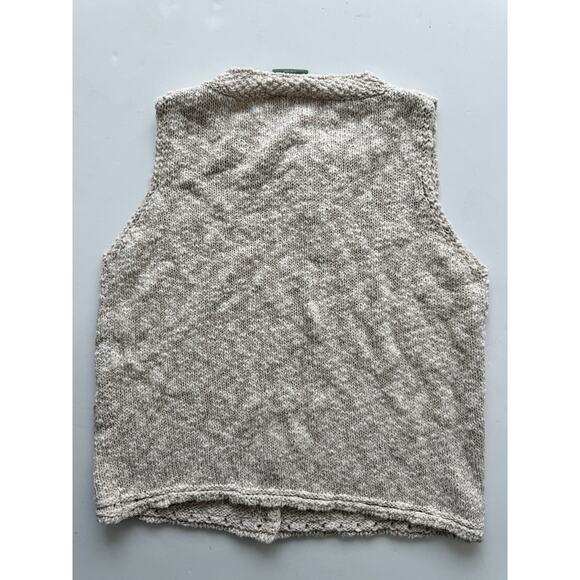 Aran Woollen Mills Sweater Vest Women’s Cotton Linen Button Tank Large - Picture 2 of 5